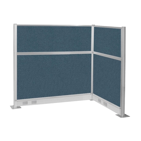 Versare Pre-Configured Hush Panel Electric Cubicle (L Shape) 6' x 4' Caribbean Fabric 1859409